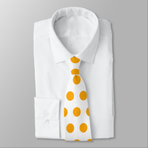 Cravate Cute large yellow polka dots on white pattern