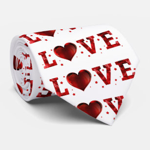 Cravate Cute Love Red Heart Motif