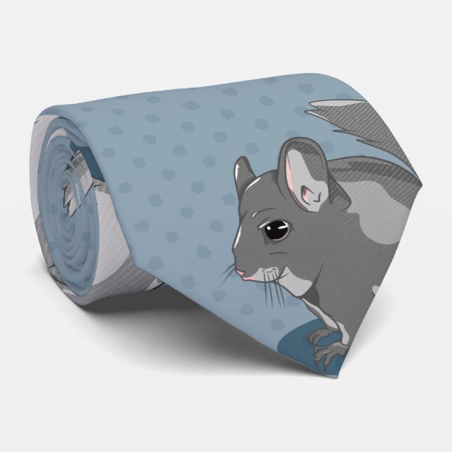 Cravate Cute Motif Chinchilla (Roulé)