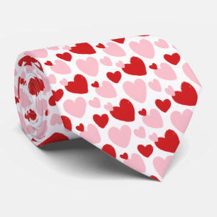 Cravate Cute Pink Red Speckled Heart Pattern