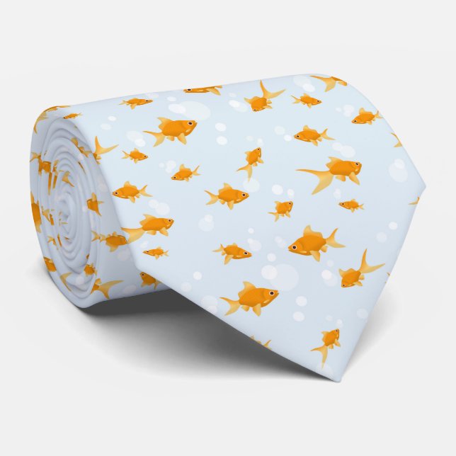 Cravate Cute poisson d'or nager dans l'eau (Roulé)