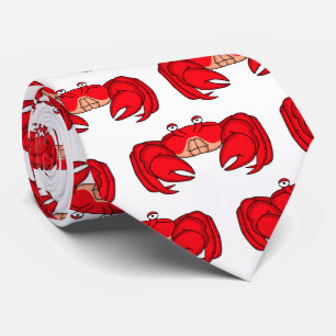 Cravate Cute red crab cartoon