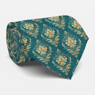 Cravate Cute teal wedding pattern