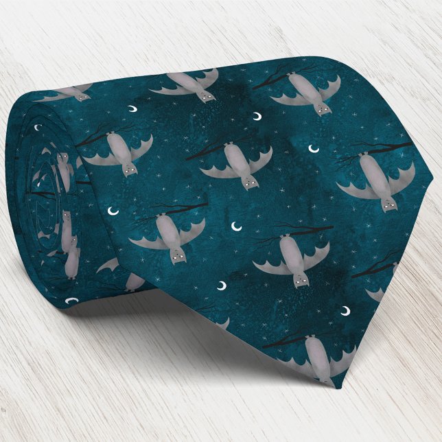 Cravate Cute Vampire Bat Green (Fun Vampire Bat teal green neck tie)