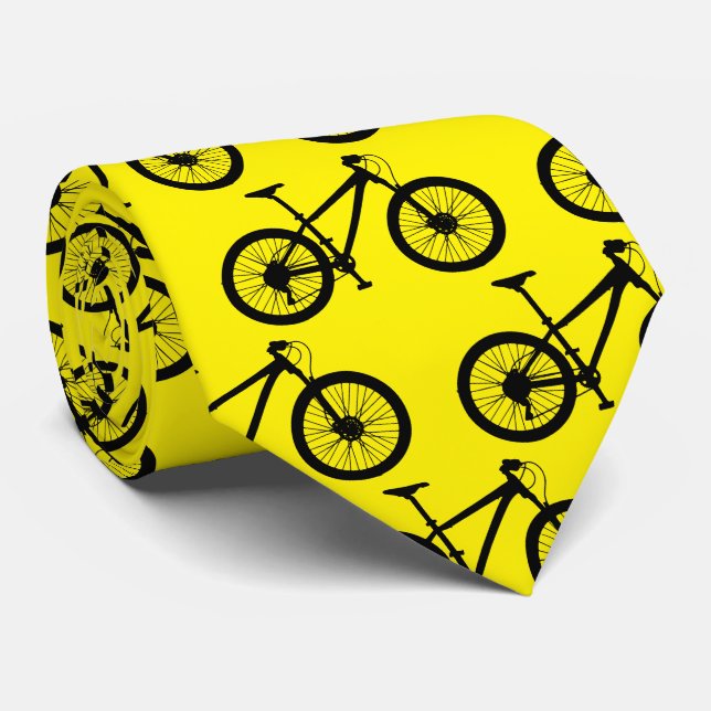 Cravate Cycliste Vélo Motif Jaune Cycliste (Roulé)
