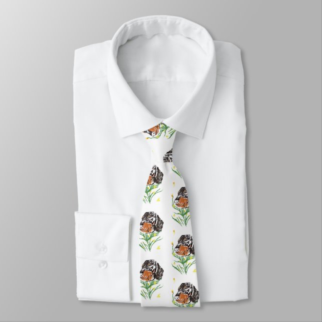 Cravate Dachshund Chien, Animaux Motifs, Art du printemps (Attaché)