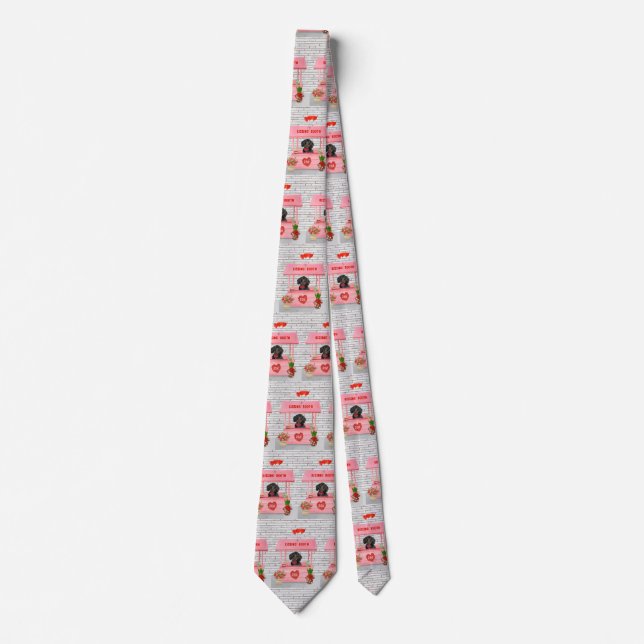 Cravate Dachshund Chien Valentine's Day Kissing Booth (Devant)