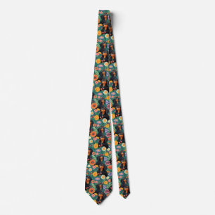 Cravate Dachshund Flowers