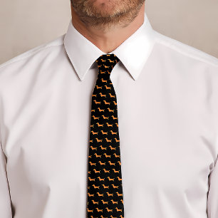 Cravate Dachshund Motif mignon Wiener Dog Imprimer noir