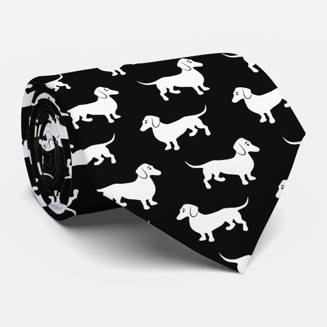 Cravate Dachshunds partout (Roulé)