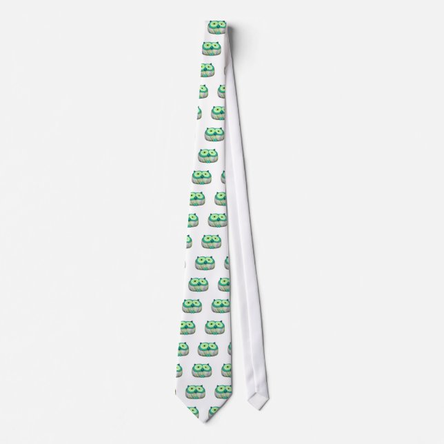 Cravate dainty aqua owl (Devant)