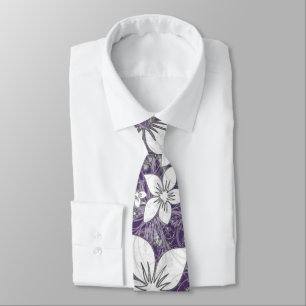 Cravate Dainty Floral Scroll sur Plum