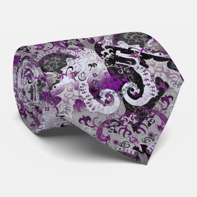 Cravate Damas de dragon désisexuel - Couleurs de drapeau d (Roulé)