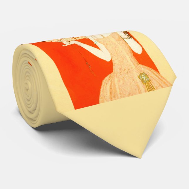 Cravate dame d'art déco avec la fan (Roulé)