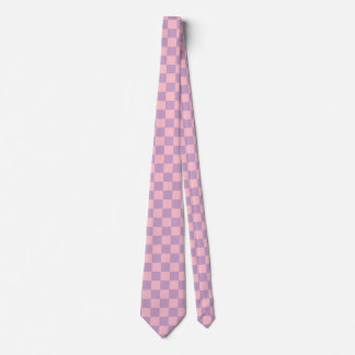 Cravate Damier lilas et rose
