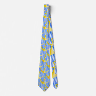 Cravate d'ancre jaune motif nautique