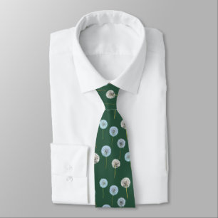 Cravate Dandelions Fleurs Dandelion Horloges Blanc, Vert
