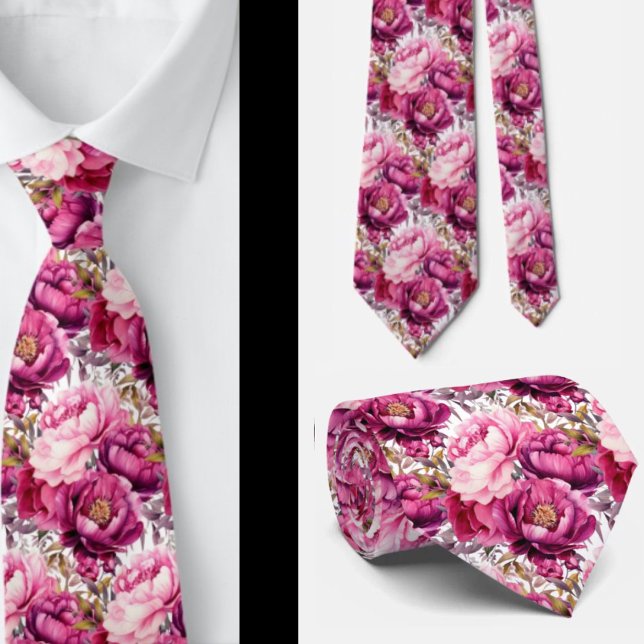 Cravate d'aquarelle rose vif (Créateur téléchargé)