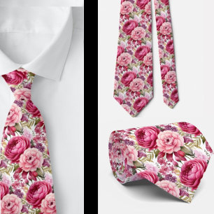 Cravate d'aquarelle rose vif