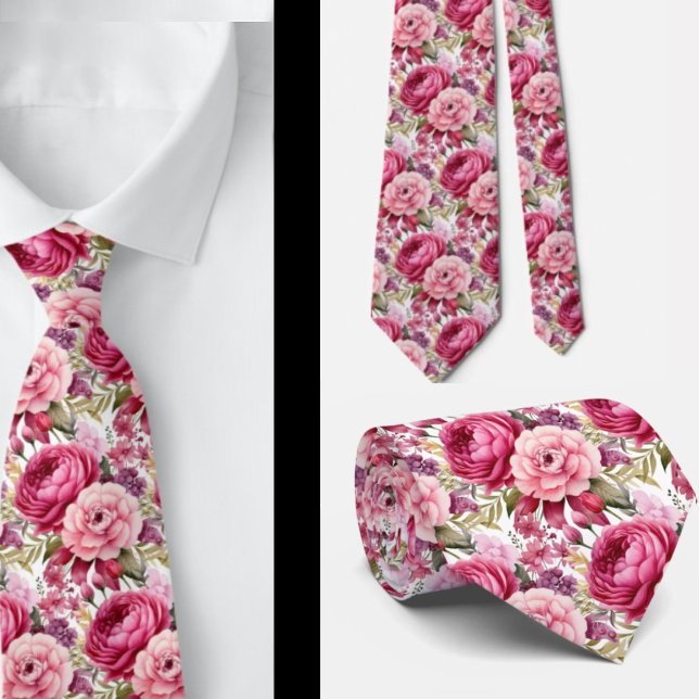 Cravate d'aquarelle rose vif (Créateur téléchargé)