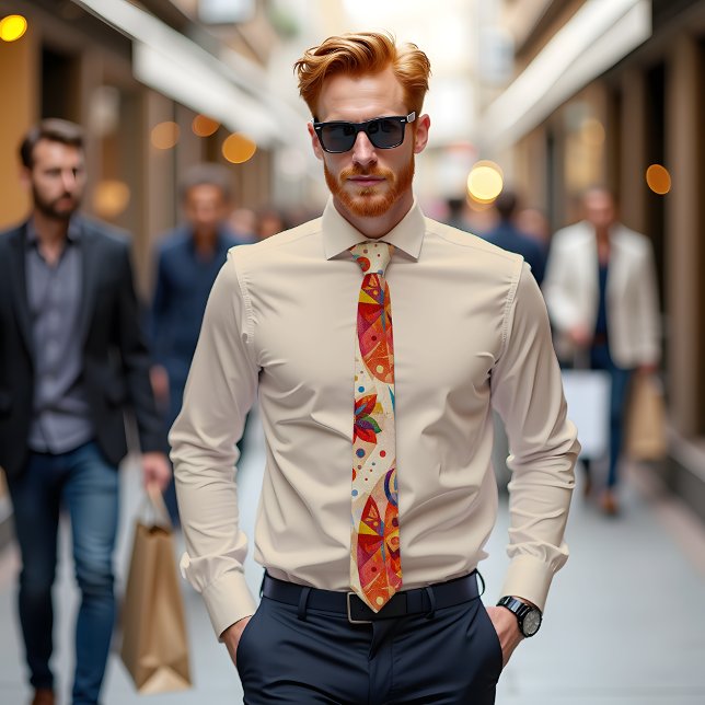 Cravate d'art Abstrait Fiesta Bloom (Créateur téléchargé)