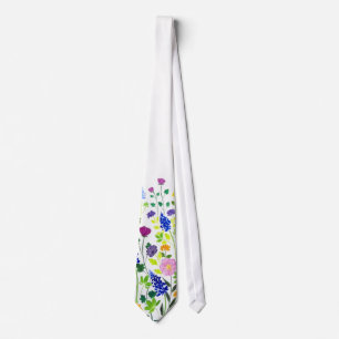 Cravate d'art de fleur sauvage de jardin