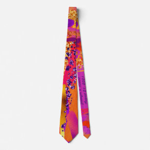 Cravate Date du Mariage orange violet