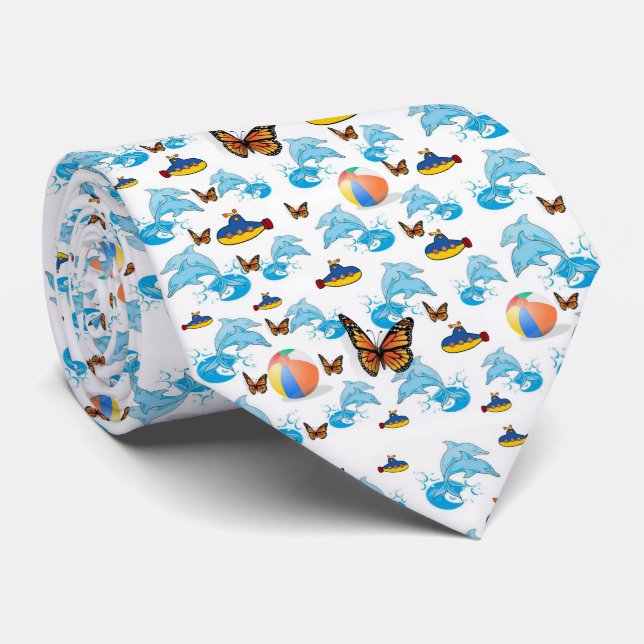 Cravate Dauphins de designers (Roulé)