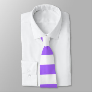 Cravate de bande violet et blanche Lavender