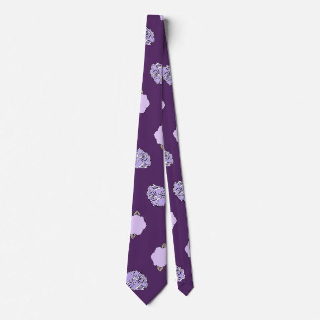 Cravate de bureau floral violet profond (Devant)