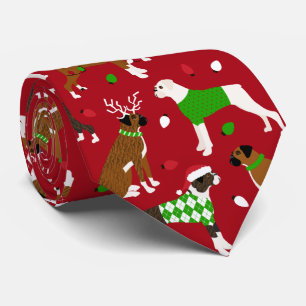 Cravate de chien de boîte de Noël