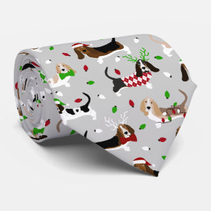 Cravate de Christmas Basset Hound