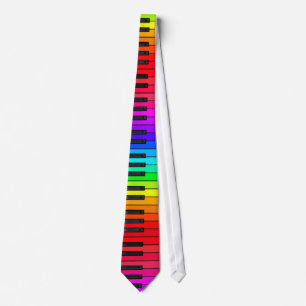 Cravate de clavier de piano d'arc-en-ciel