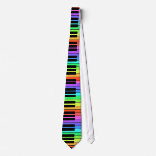 Cravate de clavier de piano d'arc-en-ciel