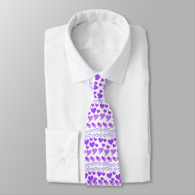 Cravate de coeur violet uniforme (Attaché)