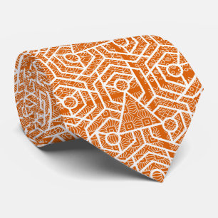 Cravate de conception de Motif géométrique orange