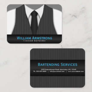 Cravate de costume Pinstripe Gros Cartes de visite