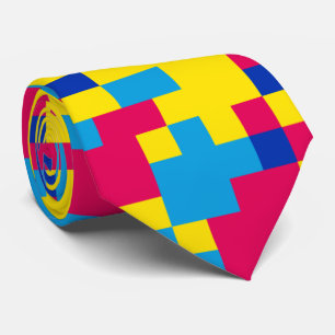 cravate de couleurs motif de pixel amusant