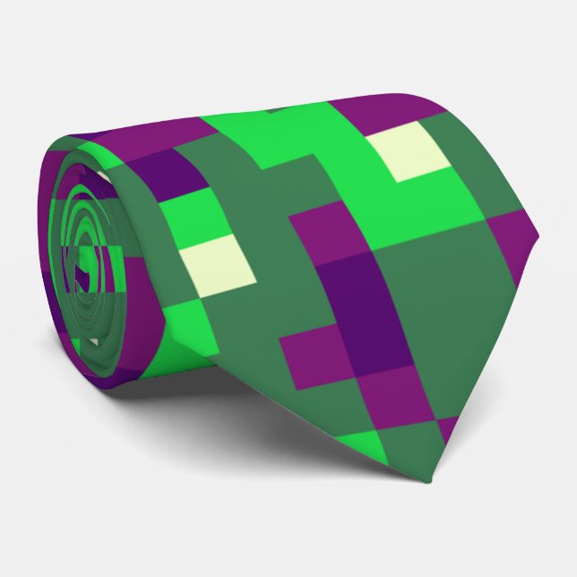 cravate de couleurs motif de pixel amusant (Roulé)