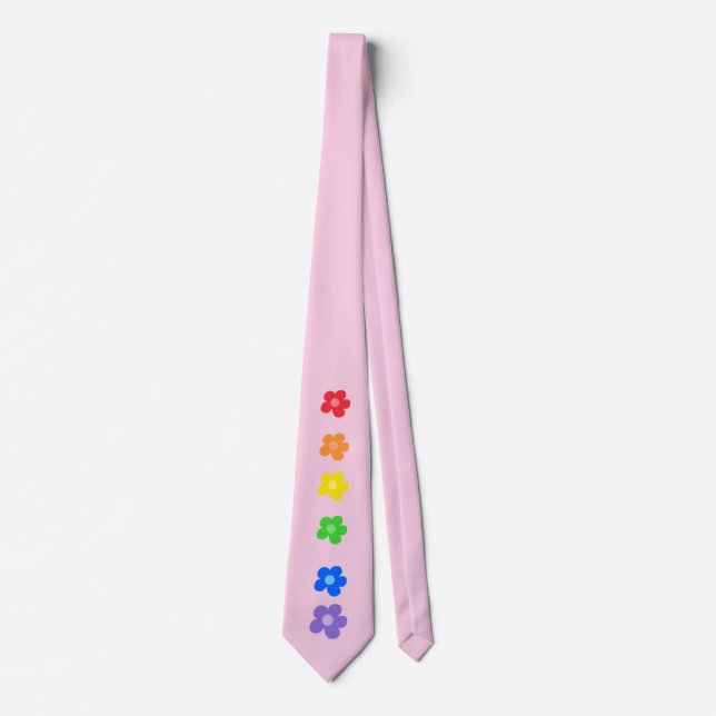 Cravate de design Gay pride rose arc-en-ciel (Devant)