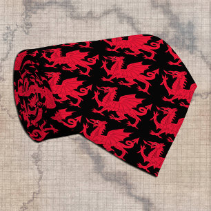 Cravate de dragon gallois & dragon rouge Cymru / P