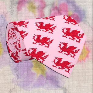 Cravate de dragon gallois & dragon rouge Cymru / P