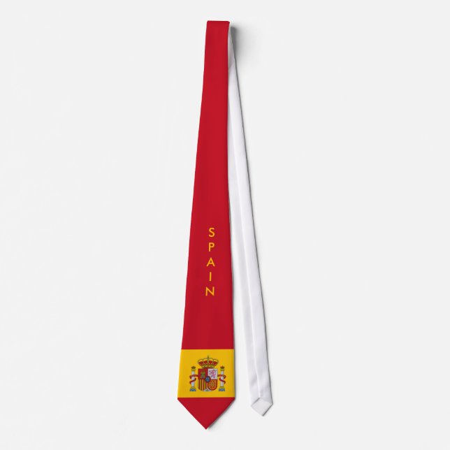 Cravate de drapeau de l'Espagne de personnaliser (Devant)