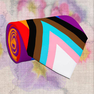 Cravate de fierté et progrès drapeau arc-en-ciel /
