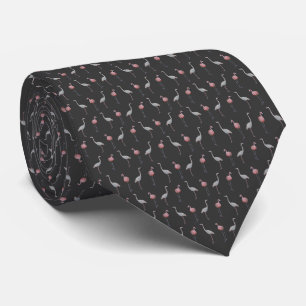 Cravate de frénésie de Flamant rose (gris-foncé)