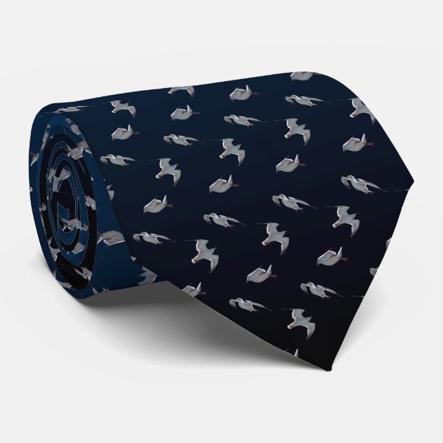 Cravate de frénésie de mouette (foncée/bleu-clair) (Roulé)