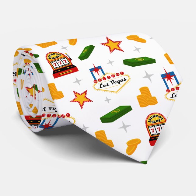 Cravate de jeu de motif de gameroom de casino (Roulé)