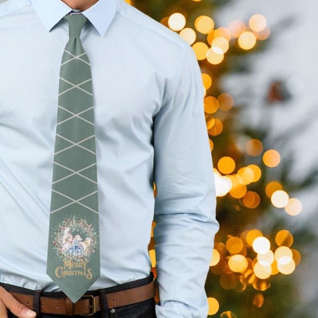 Cravate de la couronne de Noël de l'ours polaire (Créateur téléchargé)