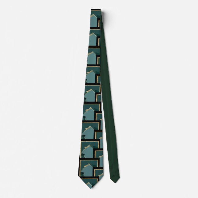 Cravate de l'homme Emerald Green Gold Black Mariag (Devant)