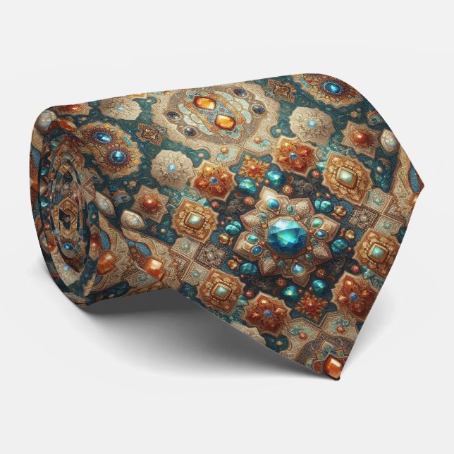 Cravate de luxe de style persan designer | Fausse  (Roulé)